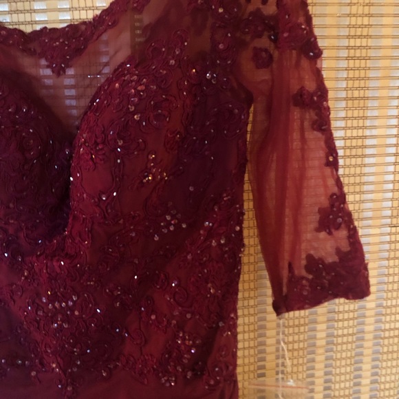 Christina Wu cranberry MOB gown - Picture 3 of 9